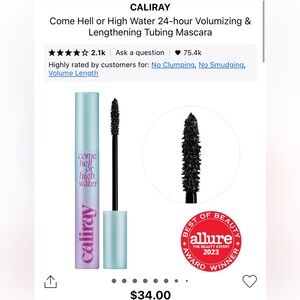 Caliray come hell or high tubing mascara